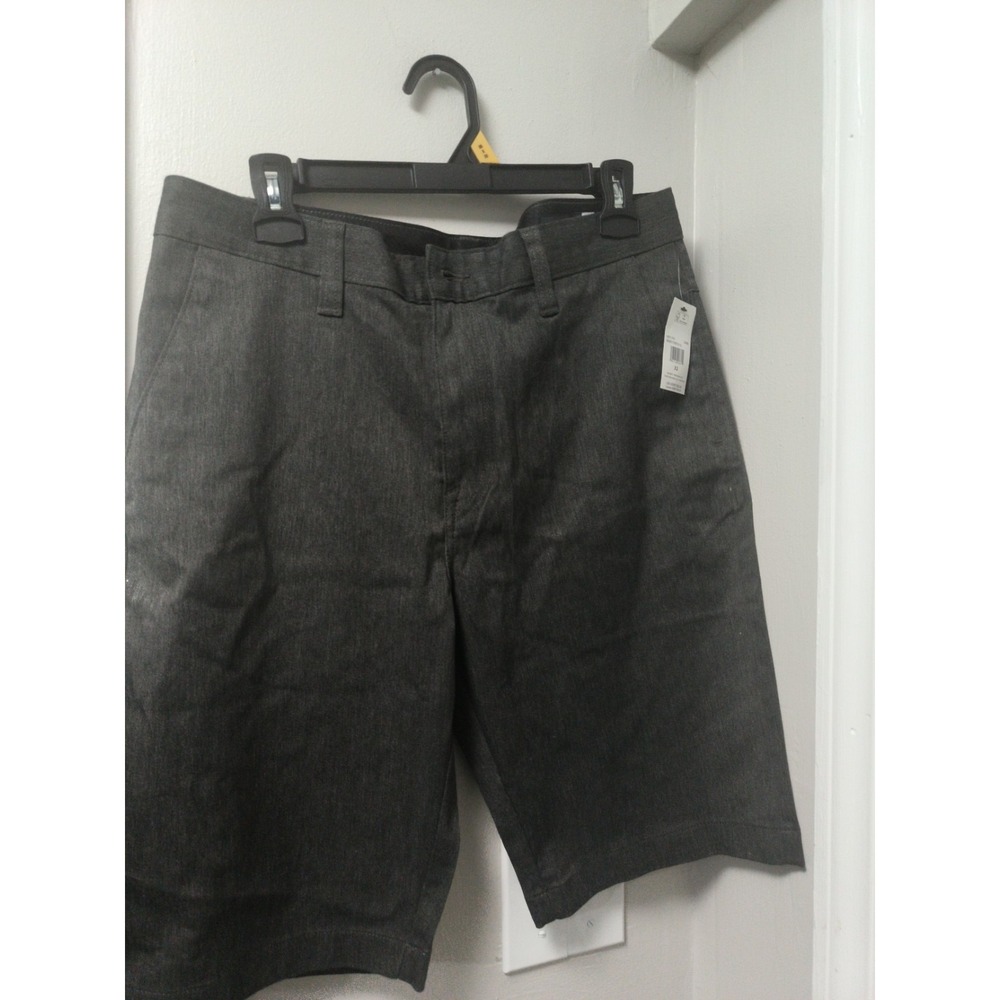 Volcom Vmonty Stretch  Mens Charcoal Gray Shorts Size 32 Chino Flat Front New